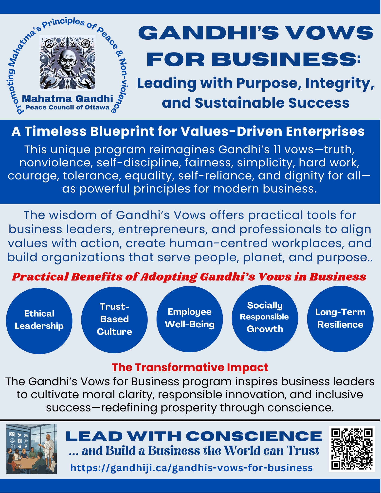 Poster Gandhi's Vows for Business