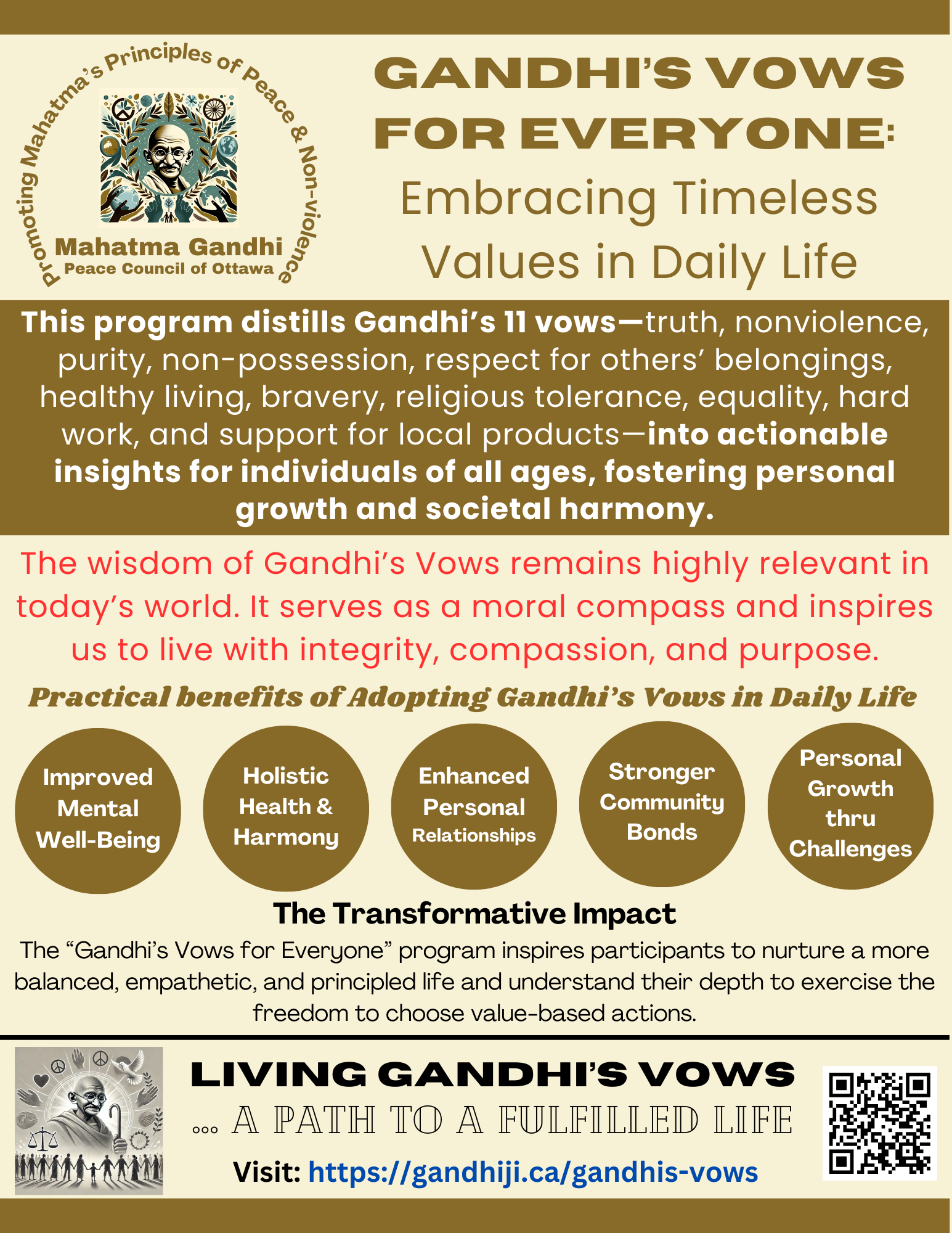 Poster - Gandhi's Vows for Everyone