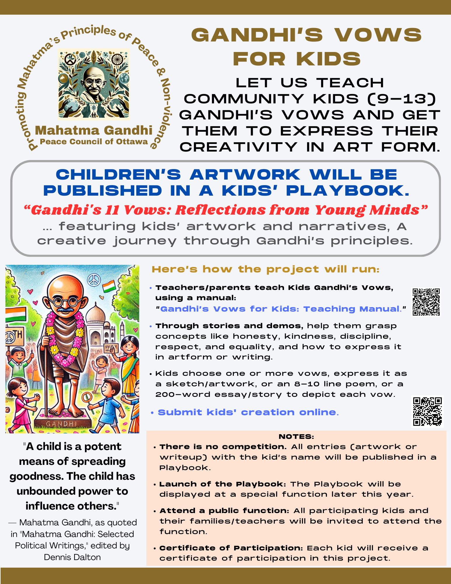 Poster - Gandhi's Vows for Kids (2024-12-08)